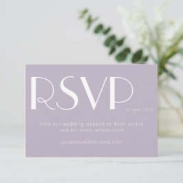 Minimalistische Elegant Dusty Lilac Deko Wedding O RSVP Karte