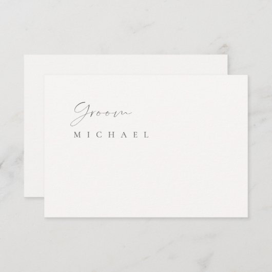 Minimalistische Elegant-Elfenbein-Hochzeitskarte Einladung (Vorne/Hinten)