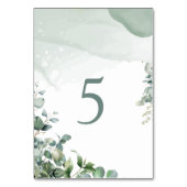 Minimalistische Elegant Eucalyptus Sage Green Wedd Tischnummer (Vorderseite)