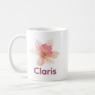 Minimalistische Elegant Floral Schöne Rosa Lily Na Kaffeetasse