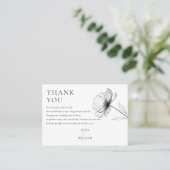 Minimalistische Elegant Floral Wedding Vielen Dank Platzkarte (Stehend Vorderseite)
