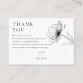 Minimalistische Elegant Floral Wedding Vielen Dank Platzkarte (Vorderseite)