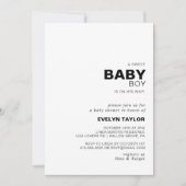 Minimalistische Elegant Formal Baby Boy Dusche Einladung (Vorderseite)