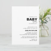 Minimalistische Elegant Formal Baby Girl Dusche Einladung (Stehend Vorderseite)