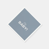 Minimalistische Elegant Formal Blue Oh Baby Dusche Serviette (Ecke)