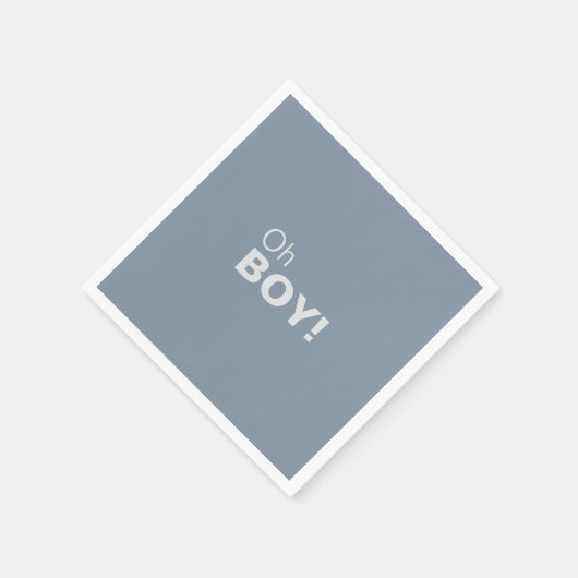 Minimalistische Elegant Formal Blue Oh Boy Baby Du Serviette (Ecke)