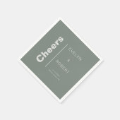 Minimalistische Elegant Formal Green Wedding Cheer Serviette (Ecke)