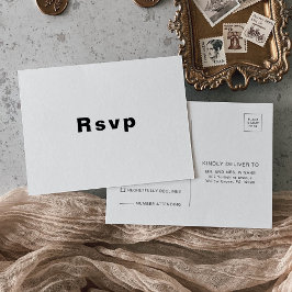 Minimalistische Elegant Formal Wedding Rsvp Postkarte