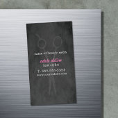 Minimalistische Elegant Graurosa Haar Stylist Magnetische Visitenkarte
