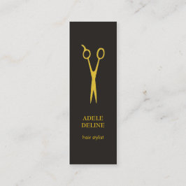 Minimalistische Elegant Gray Gold Haar Stylist Mini Visitenkarte