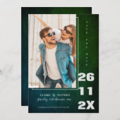 Minimalistische Elegant Green Bold Schriftart Foto Save The Date (Vorne/Hinten)