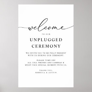 Minimalistische Elegant Hochzeit Unplugged Zeremon Poster