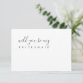 Minimalistische Elegant Ivory Bridesmaid, elegant Einladung (Stehend Vorderseite)
