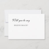 Minimalistische Elegant Ivory Bridesmaid Vorschlag Einladung (Vorderseite)