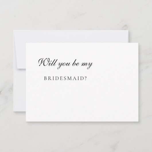 Minimalistische Elegant Ivory Bridesmaid Vorschlag Einladung (Vorderseite)