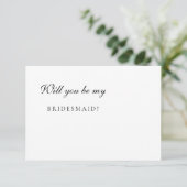Minimalistische Elegant Ivory Bridesmaid Vorschlag Einladung (Stehend Vorderseite)