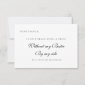 Minimalistische Elegant Ivory Bridesmaid Vorschlag Einladung (Rückseite)