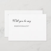 Minimalistische Elegant Ivory Bridesmaid Vorschlag Einladung (Vorne/Hinten)