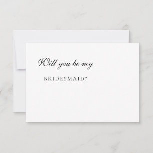 Minimalistische Elegant Ivory Bridesmaid Vorschlag Einladung