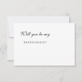 Minimalistische Elegant Ivory Bridesmaid Vorschlag Einladung