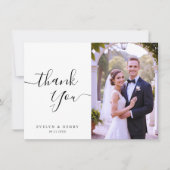 Minimalistische Elegant-Kalligrafie-SkriptWedding Dankeskarte (Vorderseite)