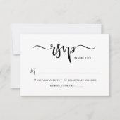 Minimalistische Elegant-Kalligrafie-SkriptWedding  RSVP Karte (Vorderseite)