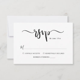 Minimalistische Elegant-Kalligrafie-SkriptWedding RSVP Karte