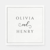 Minimalistische Elegant-Kalligrafie-SkriptWedding Serviette (Vorderseite)