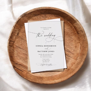 Minimalistische Elegant-Kalligraphie-Hochzeit Acryleinladungen