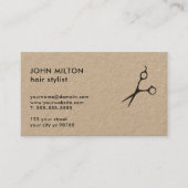 Minimalistische Elegant Kraft Paper Scissor HairSt Visitenkarte (Vorderseite)