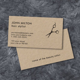 Minimalistische Elegant Kraft Paper Scissor HairSt Visitenkarte