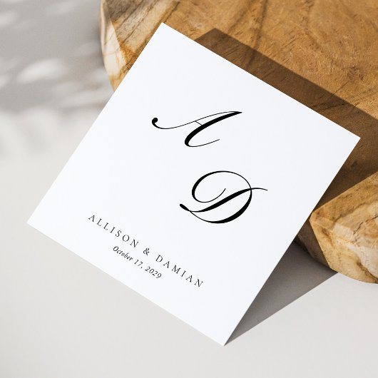 Minimalistische Elegant Monogram Wedding Napkins Serviette