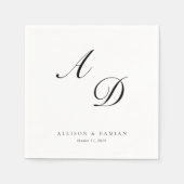 Minimalistische Elegant Monogram Wedding Napkins Serviette (Vorderseite)