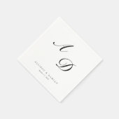 Minimalistische Elegant Monogram Wedding Napkins Serviette (Ecke)