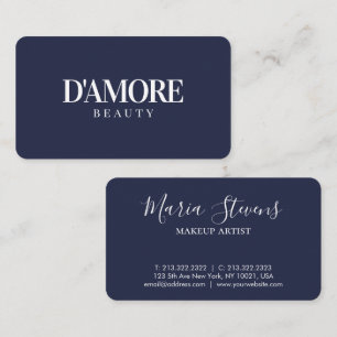 Minimalistische Elegant Navy Blue Typografie Visitenkarte