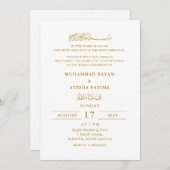 Minimalistische Elegant Nikkah Arabisch Islamische Einladung (Vorne/Hinten)
