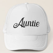 Minimalistische Elegant Script Auntie Truckerkappe (Vorderseite)