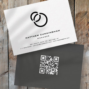 Minimalistische Elegant Simple Modern Logo und QR Visitenkarte