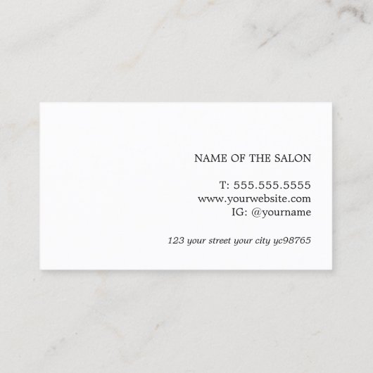 Minimalistische Elegant Textur Weiße Schönheit küh Visitenkarte (Rückseite)