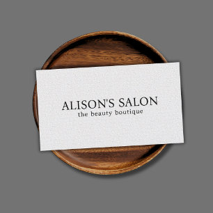 Minimalistische Elegant Textur Weiße Schönheit küh Visitenkarte