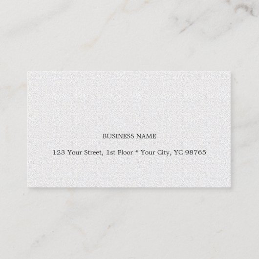 Minimalistische Elegant Texture White Rechtsanwalt Visitenkarte (Rückseite)