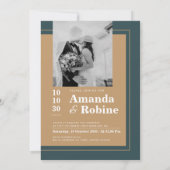 Minimalistische Elegant Veil Kiss Foto Wedding Einladung (Rückseite)