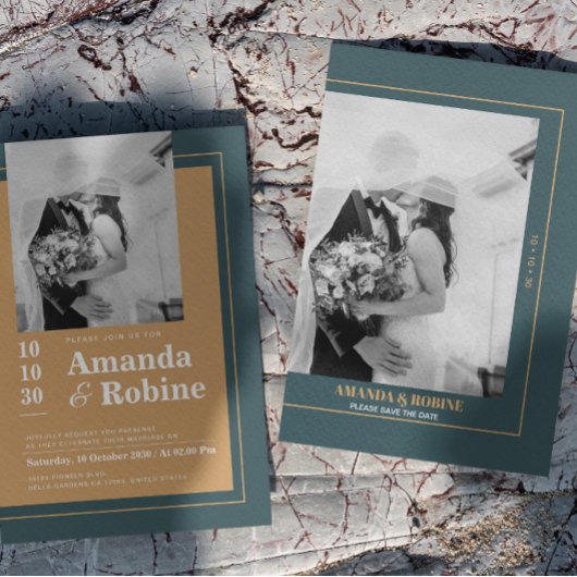 Minimalistische Elegant Veil Kiss Foto Wedding Einladung