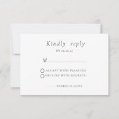 Minimalistische Elegant Wedding RSVP Card (Vorderseite)
