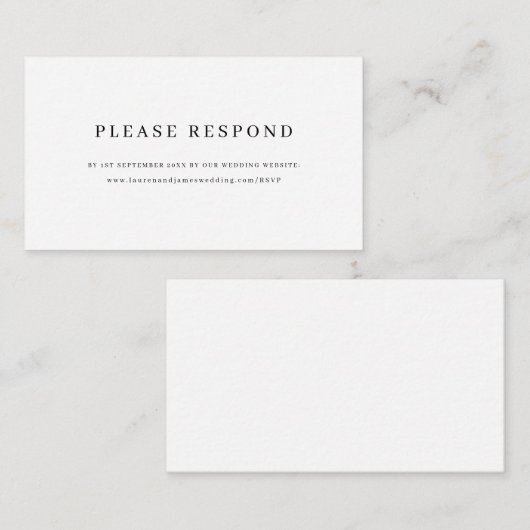 Minimalistische Elegant Wedding Website UAWG Begleitkarte (Vorne/Hinten)