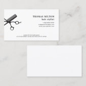 Minimalistische Elegant White Schissors Comb Fairs Visitenkarte (Vorne/Hinten)