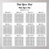 Minimalistische Elegante ABC-Typografie Sitzplan Poster (Vorne)