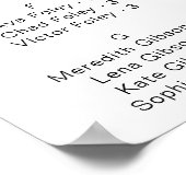 Minimalistische elegante Alphabetische Sitzkarte Poster (Ecke)