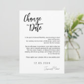 💍 Minimalistische elegante Änderung des Datums Save The Date (Stehend Vorderseite)