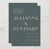 Minimalistische elegante Aquamarine und weiche Paa Einladung (Vorne/Hinten)